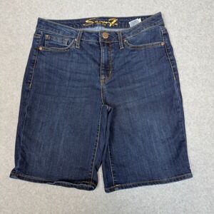 Seven7 Sunset Bermuda Denim Jean Shorts Dark Wash Size 10